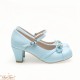 Sentaro Bobo Round Toe Hollow Bow Mid and Low Heel Shoes(8 Colours/Full Payment Without Shipping)